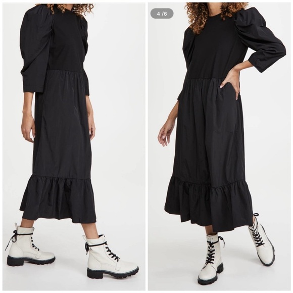 Sea New York Women’s Nadia Taffeta Combo Dress Black Sz M - Picture 3 of 6